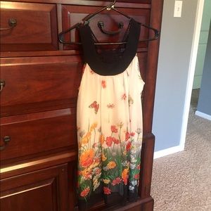 Floral sleeveless slip dress with back detail